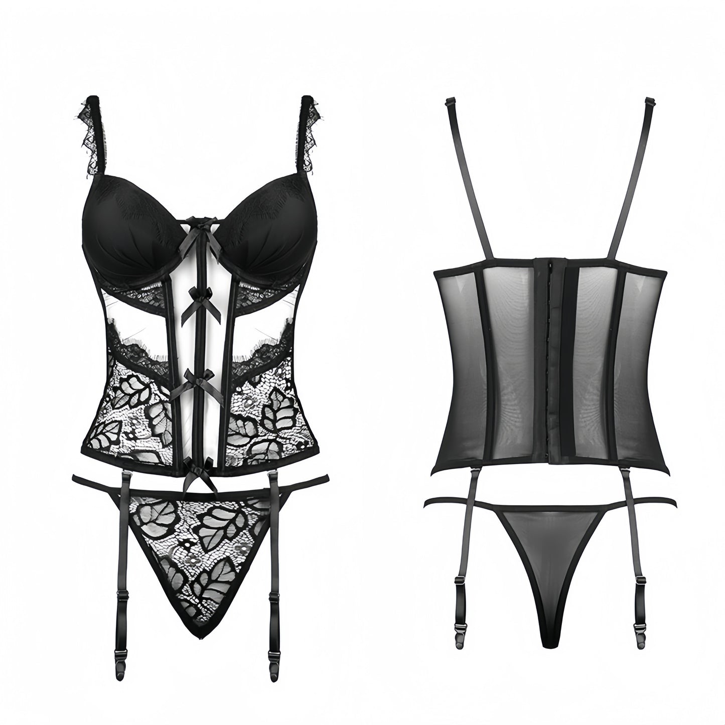 Mesh Black  Intimates Set