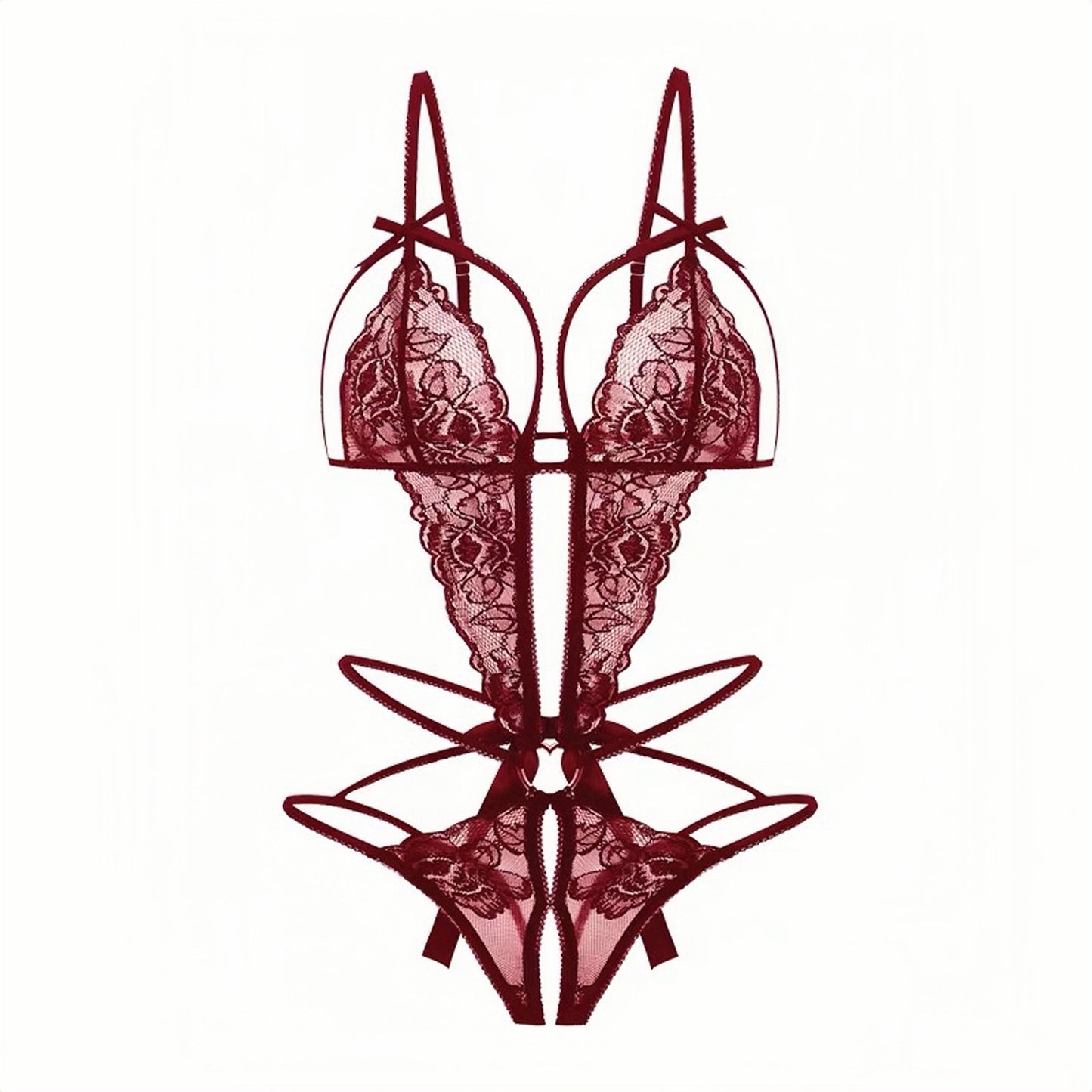 Margot Red Embroidery Lingerie set