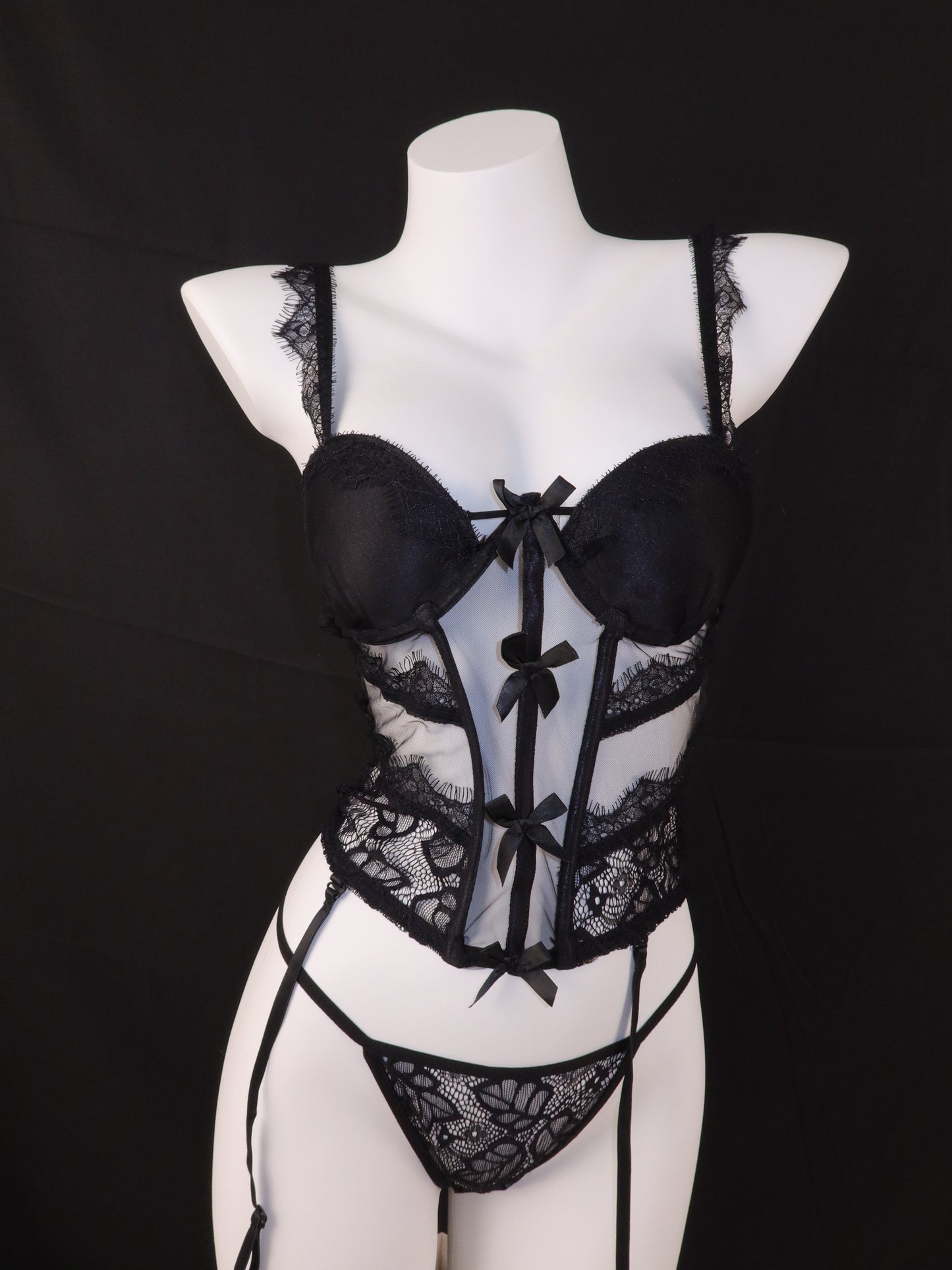 Mesh Black  Intimates Set