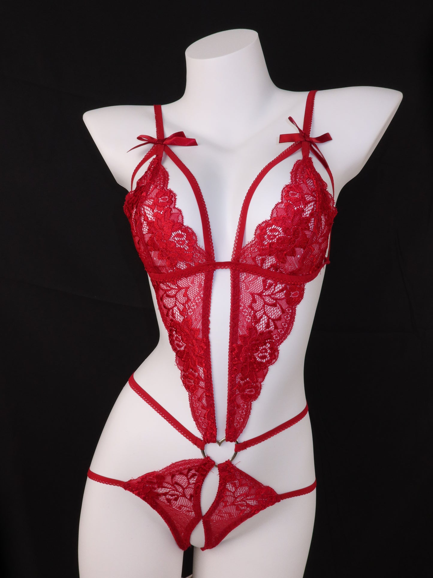 Margot Red Embroidery Lingerie set